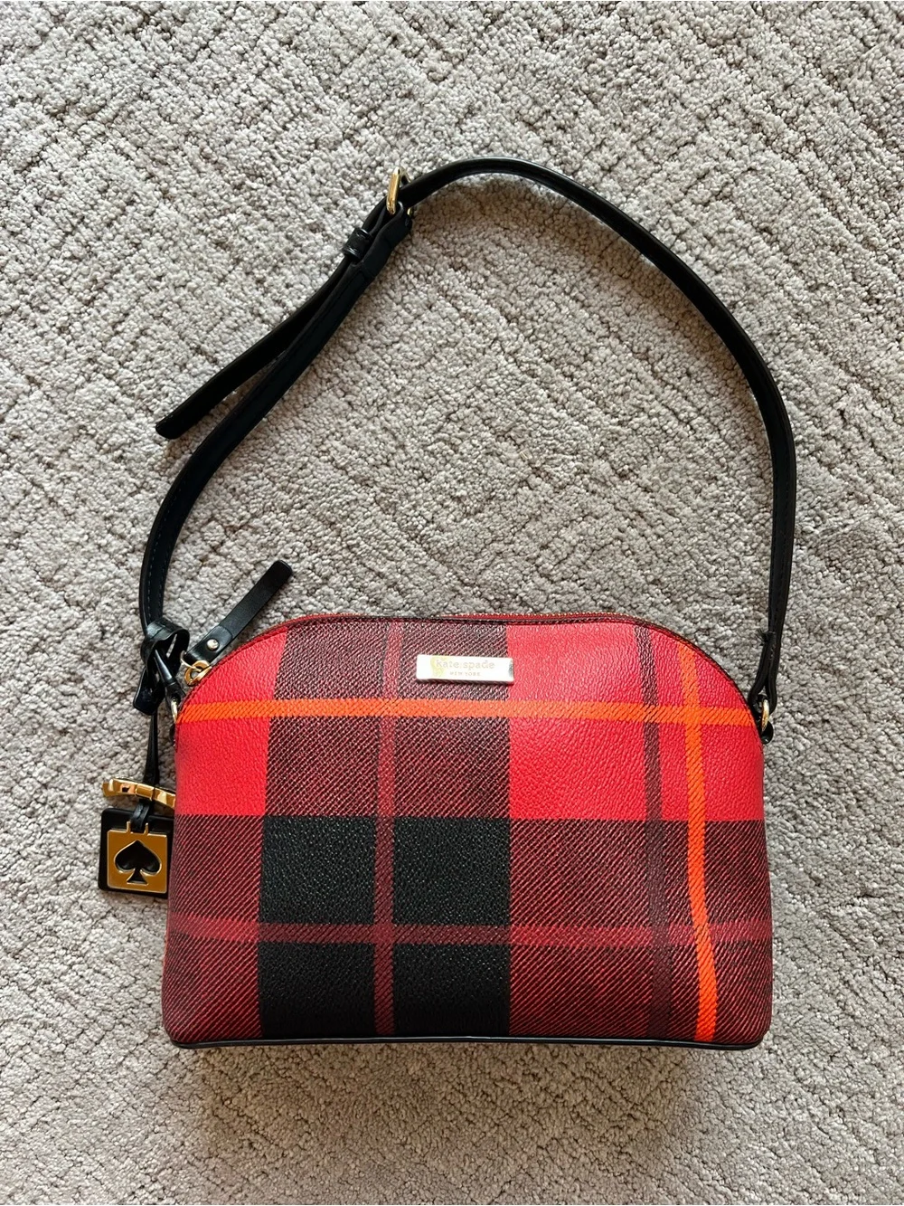 Kate Spade Red and Black Plaid Crossbody